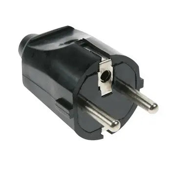 Conector macho AC Schuko em ABS macio da Velleman, ficha elétrica segura para conexões confiáveis.