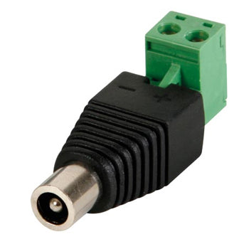 Conjunto de 5 fichas de alimentação DC Velleman 5.5x2.5mm F para terminais de parafuso, conectores compatíveis.