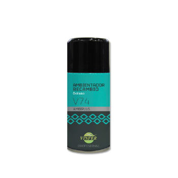 Recarga de ambientador Vinfer Oceano de 250ml para aromatizador automático, aroma fresco e marítimo.