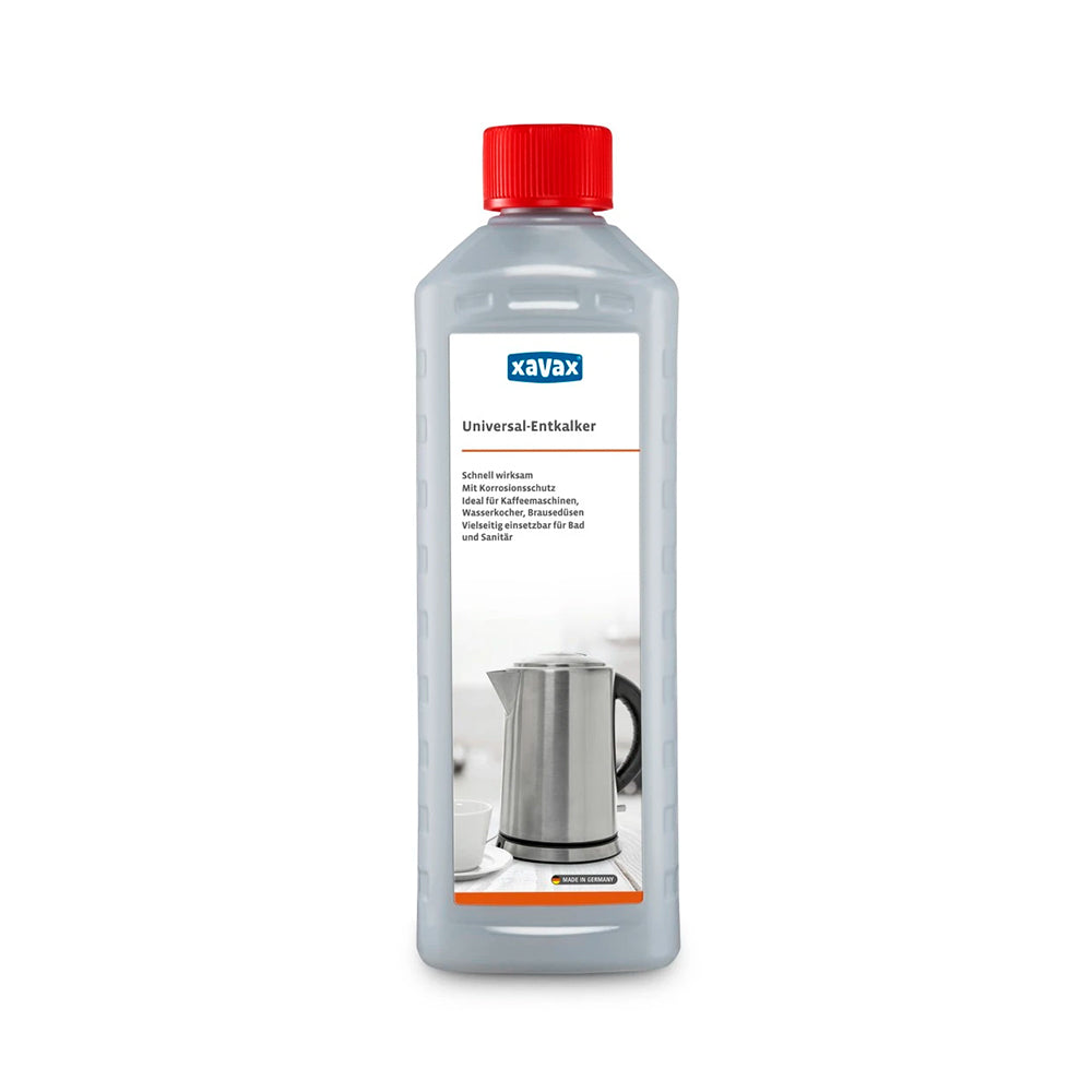 Líquido de descalcificação universal Xavax, 500ml, para limpeza eficiente de máquinas e eletrodomésticos.