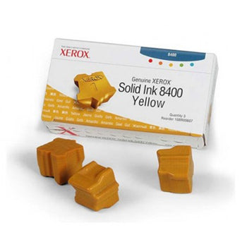 Conjunto de 3 unidades de toner amarelo Xerox 108R00607 original, compatível para impressoras Xerox.