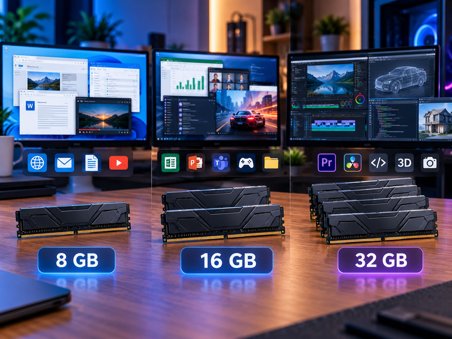 Blog - 8GB, 16GB ou 32GB de RAM: quanto precisa realmente?