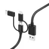 HAMA 3IN1 CABLE Carregador Universal Micro USB, USB-C e Lightning 1.5M Preto - Produto 201536