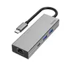 HAMA USB-C Multipoort Hub - 4 Portas com USB-A, USB-C e Ethernet em Alumínio | bluepixel.pt