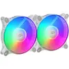MARS GAMING MFDUO 12CM 2X FAN KIT RGB FDB BEARING ULTRA-SILENT BRANCO | Loja BluePixel