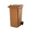 Contentor de 240L em Polietileno Castanho com 2 Rodas e Tampa - Marca 300