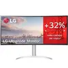 Monitor Profissional LG UltraWide 34WQ650-W 34'' WFHD Regulável em Altura - Prata e Branco