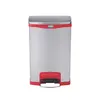 Contentor 50L Metal com Pedal Cinza/Vermelho - Marca 401 | Loja BluePixel
