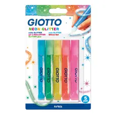 Cola Glitter Glue Neon GIOTTO 5x10,5m - Cola brilhante para artesanato e decoração