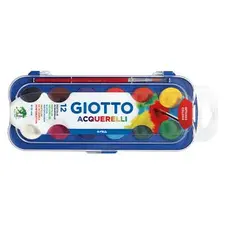 Conjunto de Aguarelas Giotto 12 Cores 30mm + Pincel | Materiais de Arte | bluepixel.pt