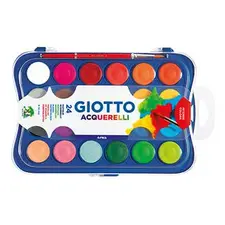 Conjunto Aguarelas Giotto 24 Cores 30mm + Pincel | Material de Pintura de Qualidade