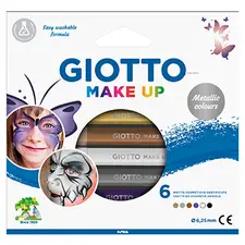 Lápis Facial Giotto Metalizadas 6 Cores - Maquilhagem Criativa e Brilhante | bluepixel.pt