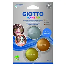 Pintura Facial Giotto Ouro, Prata e Bronze - Kit de Cores Brilhantes para Festas | bluepixel.pt