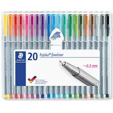 Marcadores Finos Staedtler Triplus 0,3mm - Pack de 20 Cores | Loja BluePixel