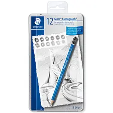 Lápis de Grafite STAEDTLER Mars Lumograph Cx Metal 12un | Alta Qualidade para Desenho