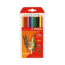Lápis de Cor Stabilo Color 12un - 18cm em Carteira Plástica | Artigos de Arte e Escolaridade