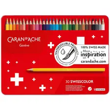Lápis de Cor Aguarelável Caran d'Ache Swisscolorem 30un Cx Metal | Loja BluePixel
