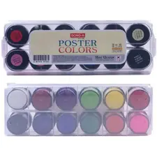 Guache Pastilha 15ml Poster Color DONG-A - 12 Cores de Alta Qualidade para Arte