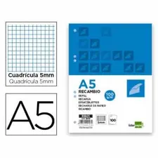 Recarga de Papel A5 Quadriculado 100g com 6 Furos - NEUTRAL | Loja BluePixel
