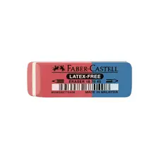 Borracha Mista Faber-Castell Vermelho/Azul Sem PVC - Material Escolar de Qualidade