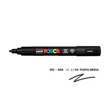 Marcador Posca PC-5M Preto 1,8mm - Alta Qualidade para Artes e Desenhos | bluepixel.pt