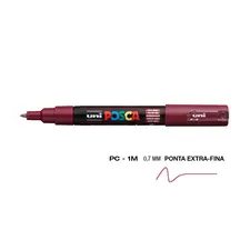 Marcador Posca PC-1M 0,7mm Vinho Tinto | Ferramenta de Arte e Desenho na BluePixel.pt