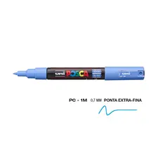 Marcador Posca PC-1M 0,7mm Azul Céu - Pack de 48 unidades | BluePixel.pt