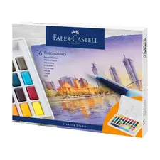 Conjunto de Aguarelas 36 Cores Faber-Castell com Pincel e Paleta | Loja BluePixel
