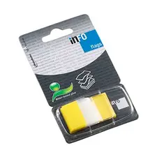 Separadores Adesivos Amarelos 25x43mm INFONOTES - Pack de 50 unidades para organização eficiente