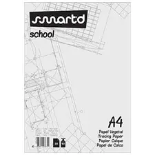 Papel Vegetal A4 92g Bloco 50 Folhas SMARTD | Alta Qualidade para Desenho e Projetos