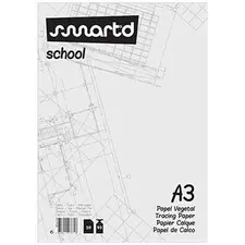 Papel Vegetal A3 92g Bloco 50 folhas SMARTD | Alta qualidade para desenhos e projetos
