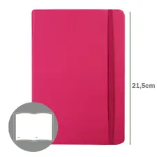 Bloco Notas Liso 21,5x14,5cm Semi Pele Rosa SMARTD | Loja online bluepixel.pt