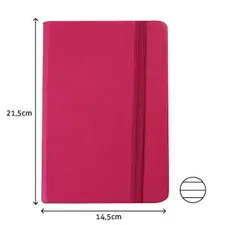 Bloco Notas Pautado 21,5x14,5cm Semi Pele Rosa SMARTD | Loja online bluepixel.pt