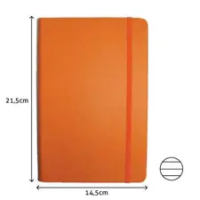Bloco de Notas Pautado SMARTD 21,5x14,5cm Semi Pele Laranja - 116 Folhas | Loja BluePixel