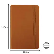 Bloco de Notas Pautado SMARTD 21,5x14,5cm Semi Pele Camel - Qualidade e Elegância