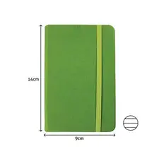 Bloco de Notas Pautado 14x9cm Semi Pele Verde SMARTD | Alta Qualidade