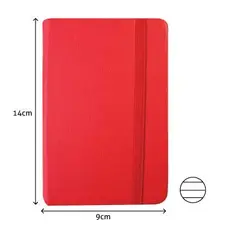 Bloco Notas Pautado 14x9cm Semi Pele Vermelho SMARTD | Papelaria de Qualidade