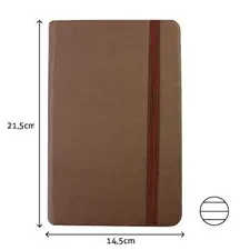 Bloco de Notas Pautado SMARTD 21,5x14,5cm Semi Pele Castanho - 116 Folhas | Loja online bluepixel.pt