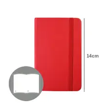Bloco Notas Liso 14x9cm Semi Pele Vermelho - SMARTD | Loja online bluepixel.pt