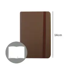 Bloco Notas Liso 14x9cm Semi Pele Castanho SMARTD | Loja BluePixel