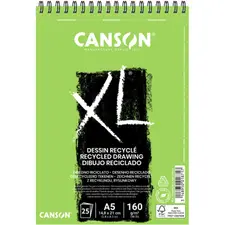 Bloco Espiralado Canson XL Recycle A5 160g - Papel de Desenho Sustentável com 25 Folhas