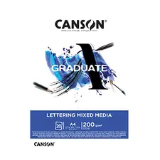 Bloco Canson Graduate Lettering Mixed Media A4 200g - Papel de Alta Qualidade para Arte e Desenho