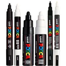 Conjunto de Marcadores Posca Uniball 2 Cores - Ferramentas de Arte e Criatividade