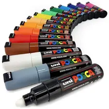 Marcador Uniball Posca PC-7M 4,5mm com 15 Cores | Ferramentas de Arte e Escrita - bluepixel.pt