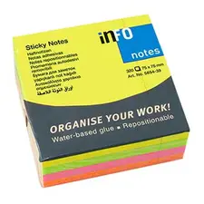 Bloco de Notas Aderentes Néon Cubo 75x75mm - INFONOTES | Loja online bluepixel.pt