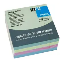 Bloco Notas Aderentes Pastel Cubo 075x075mm - INFONOTES | Loja online bluepixel.pt