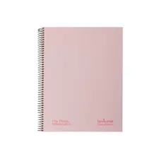 Caderno Espiral A4 Quadriculado Navigator Rosa Pastel 120 Folhas | Material Escolar de Qualidade