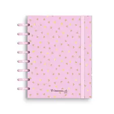 Caderno Inteligente A5 Ambar EcoSmart Lovely Gold - Capa em PP, 100 folhas, design elegante e sustentável