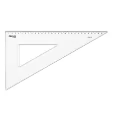 Esquadro Plástico Cristal 30cm Aristo Geocollege AR23630 | Ferramentas de desenho técnico