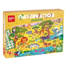 Jogo Educativo Puzzle Apli Observação da Selva 60 Peças | Brinquedos Educativos APLI